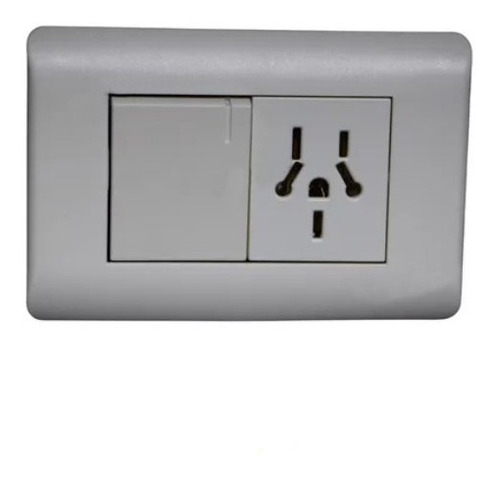 Imagen 2 de 8 de Llave De Luz Armada 1 Punto + 1 Toma Multinorma Quantum Era