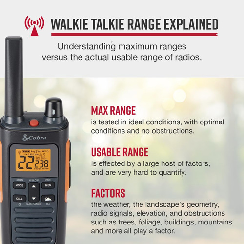 Walkie Talkies Impermeables 38 Millas Alcance Recargable
