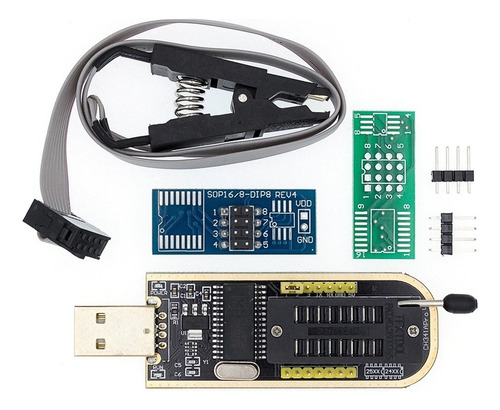 Gravador Eeprom Bios Ch341a + Pinça + Adaptador Soic8 + 1.8v
