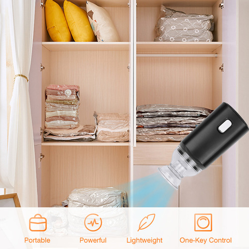 Cable Usb Eléctrico De 5 Bolsas De Vacío Negro Con Bomba De