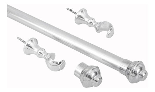 Kit Varão Simples 1,5 Metro 19mm Cromado