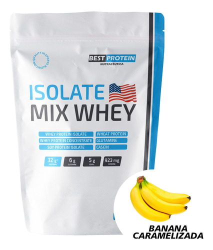 Isolate Mix Whey, 900g - Melhor Proteína & Sabor Sabor Banana Caramelizada