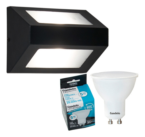 Set Aplique Bidireccional. Pared Ap-101 +lampara Led 5w Frio