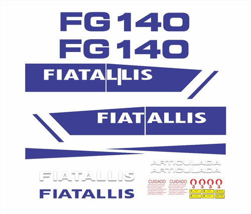 Kit Adesivo Motoniveladora Fiatallis Fg 140 Fg140 Faixa Mk Cor Padrão