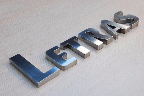 Letras Em Aço Inox Letreiro Caixa Números 3d Fachada 35 Cm