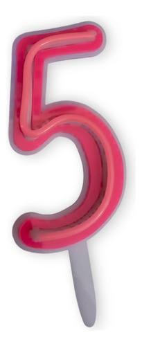 2 Pack Velas 15cm P/ Pastel Luz Neon Números Cumpleaños Vela