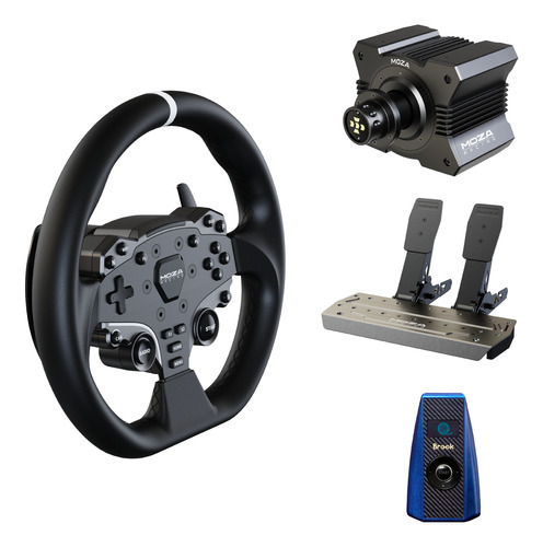 Volante Es Con Base R5+pedales+adaptador Multiconsola - Moza
