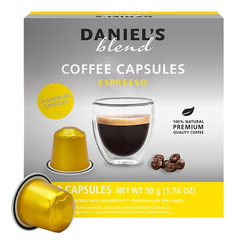 Cápsula Espresso Para Nespresso Daniel's Blend