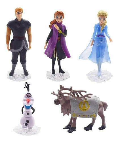 5pcs Frozen Princess Elsa Anna Olaf Figura Modelo Juguete