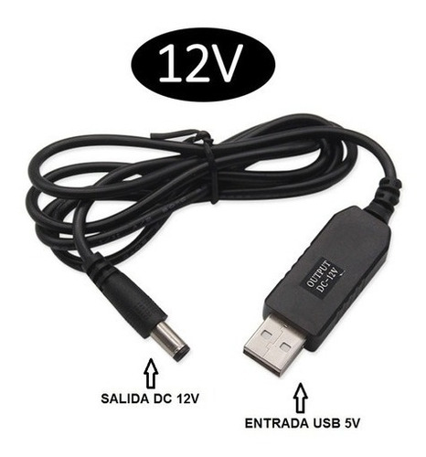 Imagen 2 de 2 de Cable Convertidor De Usb 5v A Dc 12v Modem Router Tienda