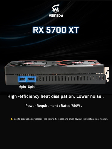 Tarjeta De Vídeo Rx 5700xt De 8 Gb, Gpu Gddr6, 256 Bits, 8 P