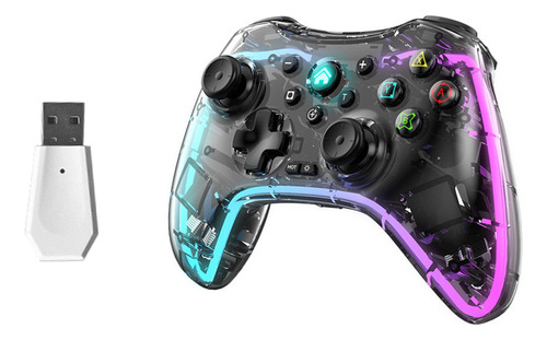 Control Inalámbrico Gamepad Para Pc Transparente Rgb