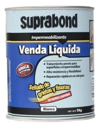 Venda Líquida Suprabond Impermeabilizante Blanca 1 Kg Manta