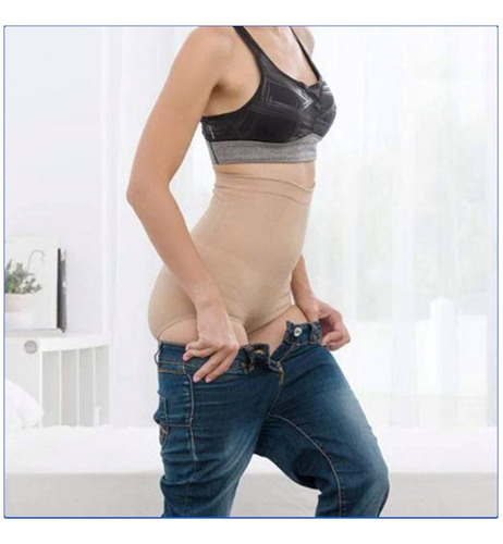 Imagen 3 de 8 de Calzón Faja Alto Control Abdominal Banda Silicona Antidesliz