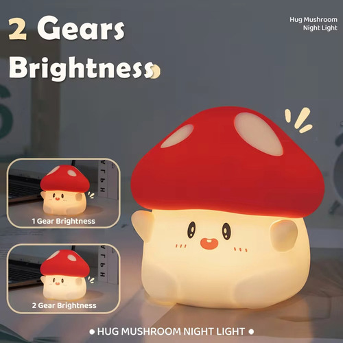 Ba Luz Nocturna De Silicona Led Con Forma De Hongo, Suave,