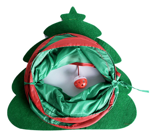 Cat Tunnel Christmas Tree Toy With Cute Ringing Pendant Play