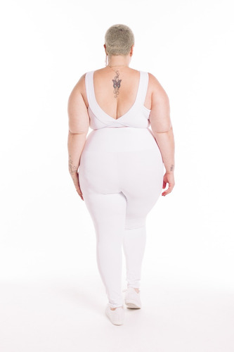 Imagem 6 de 7 de Legging Plus Size Wonder Size Lisa Emana® Plus Branca