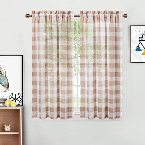 Cortinas De Cocina Caromio Cafe, Niveles De Cortina A Cuadro