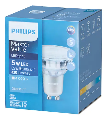 Lámpara Dicróica Led Gu-10 Philips 5-60w Dimerizable Neutra