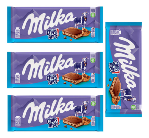 Chocolate Milka Chipsahoy 100gr Pack 4und 