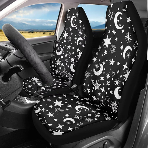 Yewattles Moon Star - Juego De 2 Fundas De Asiento De Coche 