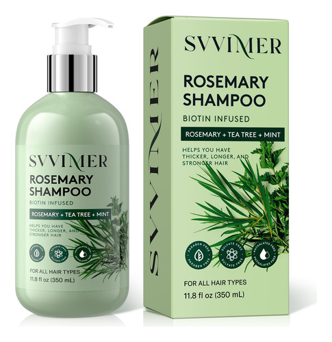Champú Svvimer Rosemary Hair Growth 350 Ml Con Árbol De Té C