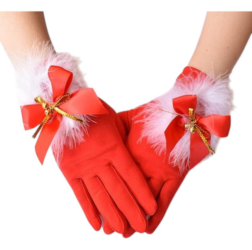 Guantes Navideños Femeninos Rojos