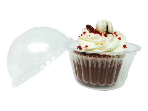 Contenedor Para Cupcake Con Tapa Domo Abierto C/50 Juegos