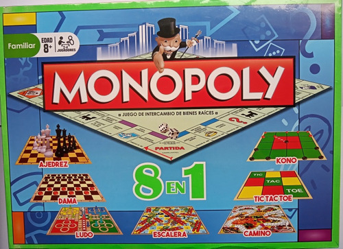 Monopolio ( 8 En 1) Juego De Mesa Familiar, Monopoly 