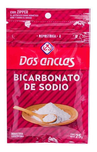 Dos Anclas Bicarbonato De Sodio Reposteria Paquete De 25 Grs