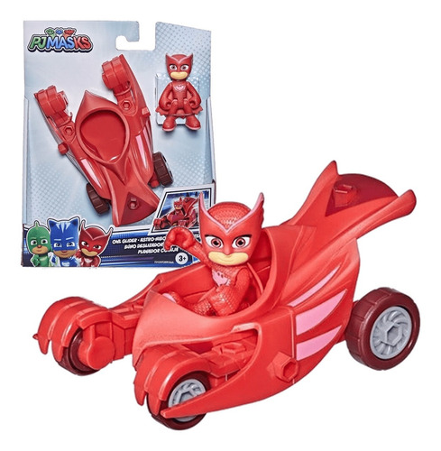 Vehículo y figura Hasbro Pj Masks con forma de búho y planeador