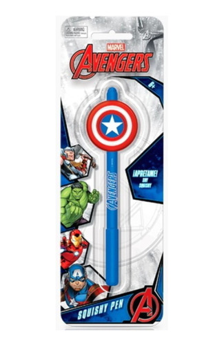 Lapicera Bolígrafo Capitán América Con Squishy - Avengers