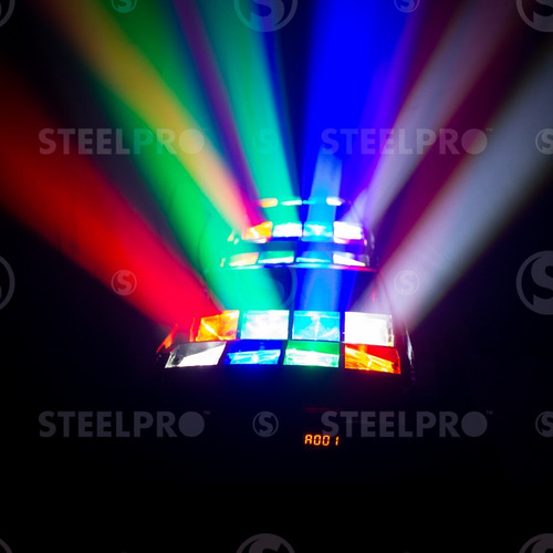 Imagen 8 de 8 de Cabeza Movil Minispider 8 Led Beam Doble Movimiento Steelpro