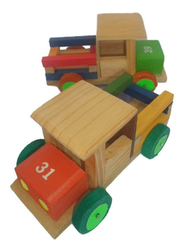 Carro De Madera Niños Adorno O Juguete Artesanía Hogar