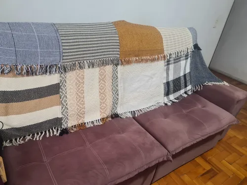 Manta Para Sofa De Retalho Artesanato Casa Decora o