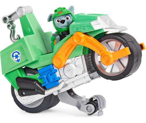 Motocicleta Moto Pups Paw Patrol Con Figura De Rocky