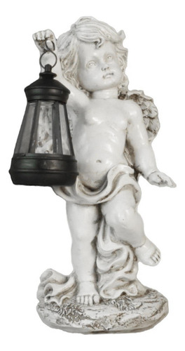 Estatua De Ángel Con Adorno De Césped De Linterna Solar