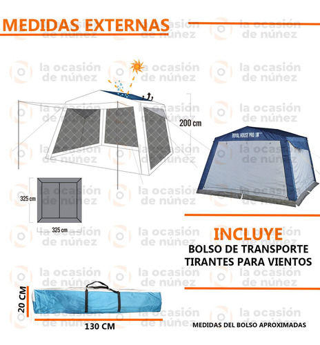 Carpa Comedor Waterdog Royal House Pro Multiples Entradas