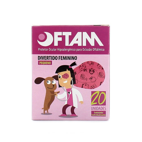 Protetor Ocular Oftam Divertido Pequeno Feminino  20 Uni