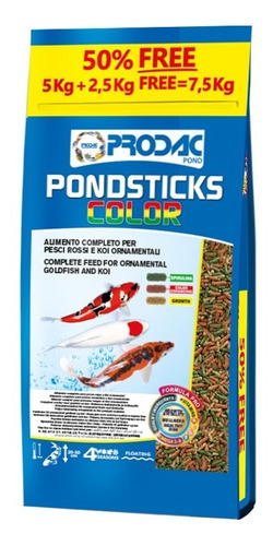 Alimento Peces Koi Y Carassius Prodac Pondstick Color 1kg 