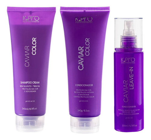 Caviar Sh 240ml + Cond 240g+ Leave-in 200ml - Kpro