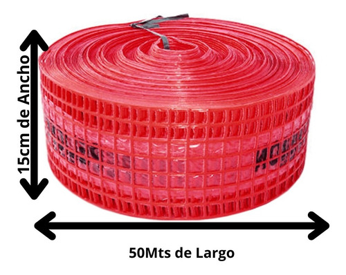 Malla Para Cable Subterraneo Roja Electricidad 15cmx50mts