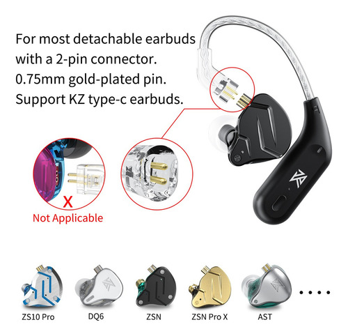 Módulo Bluetooth Para Fone De Ouvido Kz Az09 Pino B Black Preto