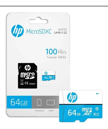Memoria 64gb Micro Sd Con Adaptador Marca: Hp