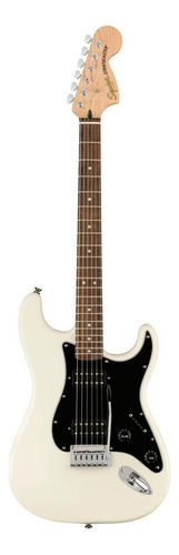 Guitarra eléctrica Squier by Fender Affinity Series Stratocaster HH de álamo olympic white brillante con diapasón de laurel indio