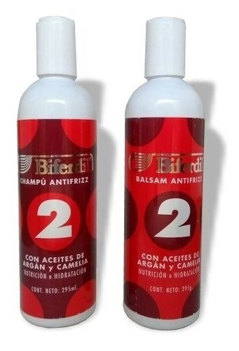Shampoo + Balsam Biferdil 2 Antifrizz Con Argan Y Camelia 