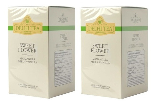 2 Cajas Delhi Tea Sweet Flower Manzanilla Miel Y Vainilla Dw