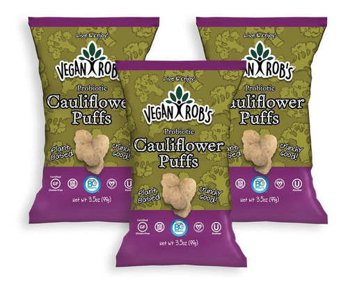Vegan Robs Coliflor Probiótica A Base De Plantas Puffs Certi