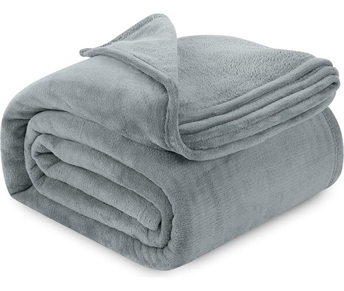 Utopia Bedding Fleece Manta Twin Size Gris Frío Ligero Fuzzy