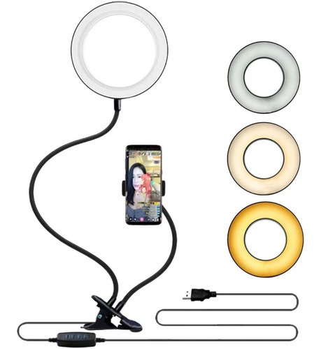 Aro De Luz Led Con Soporte Mesa Para Tiktok, Selfie, Videos